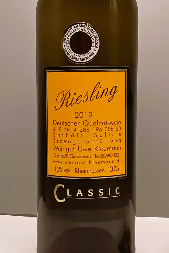 Weingut Uwe und Matthias Kleemann GbR - 2019er Riesling classic