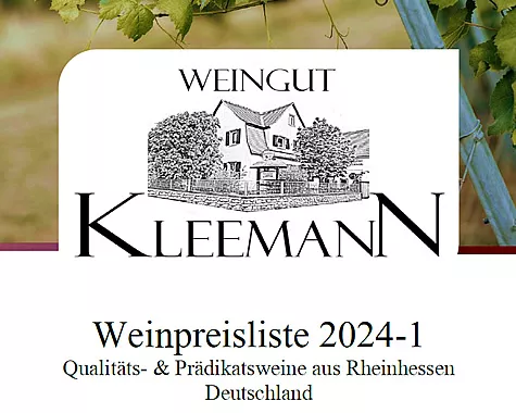 Weingut Kleemann, Gimbsheim - Weinkarte