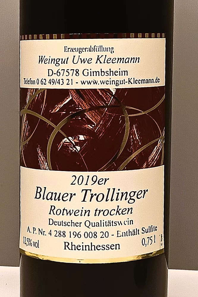 Weingut Uwe und Matthias Kleemann GbR - 2019er Blauer Trollinger Rotwein trocken